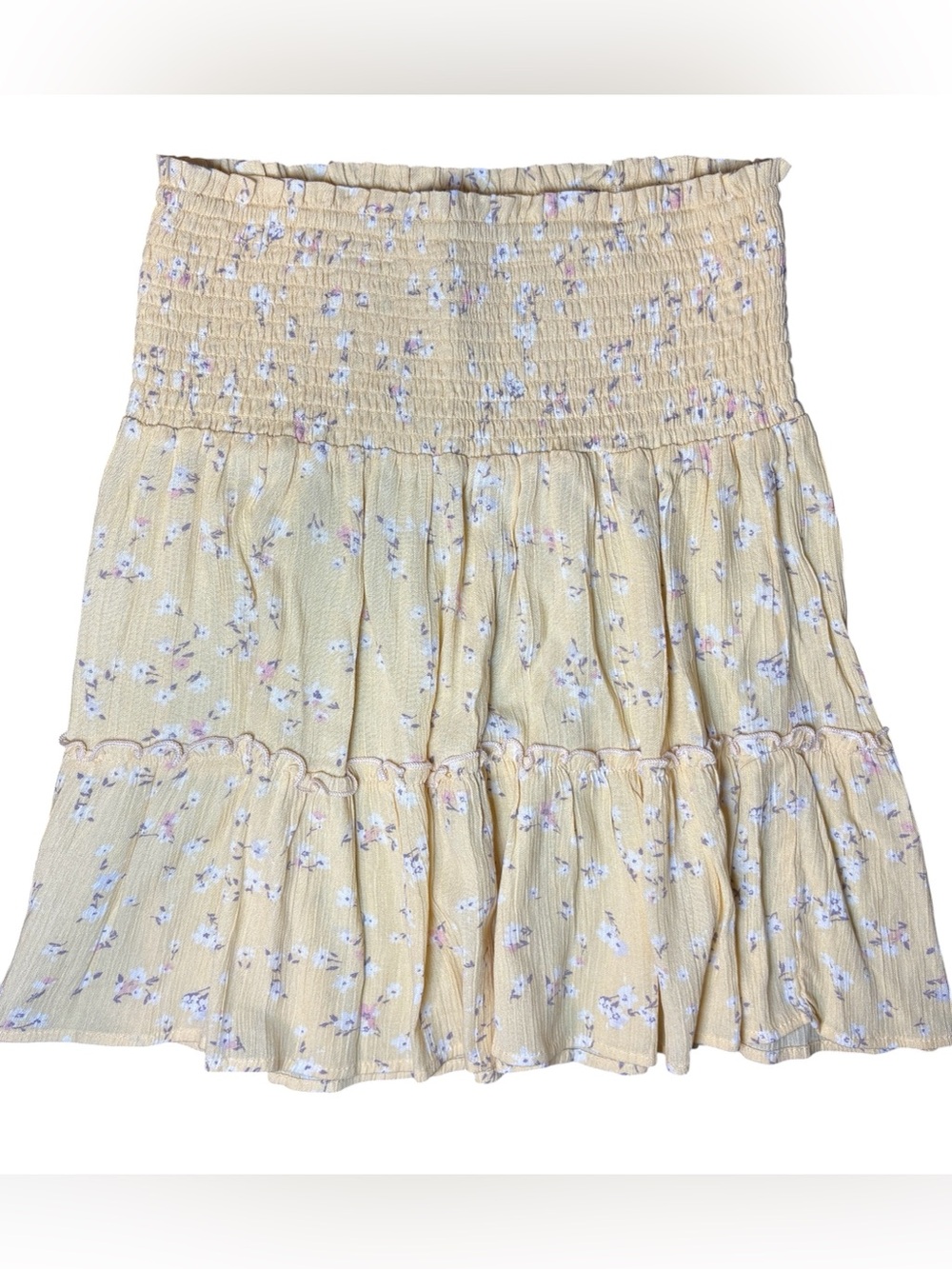 Hippie Rose Yellow Floral Smocked Tube Top Small